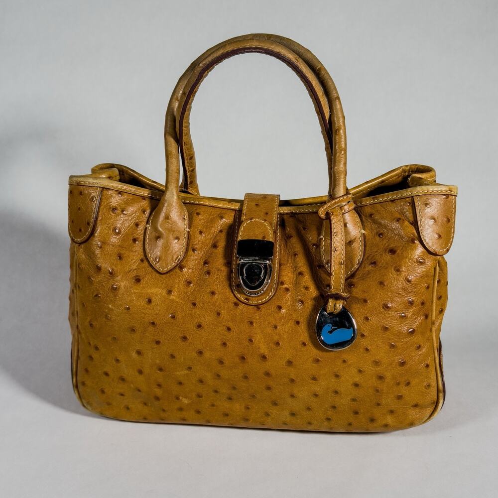 Vintage Dooney & Bourke Ostrich leather Satchel Purse bag